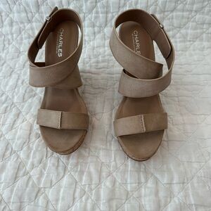 Charles David Tan wedge sandals